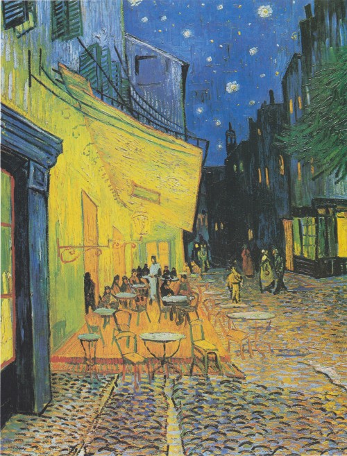 Cafe Terrace on the Place du Forum, Arles, at Night, van Gogh