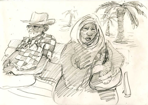 Reportage drawing by Louis Netter of the University of Portsmouth. Image Copyright © Louis Netter 2016. All rights reserved.